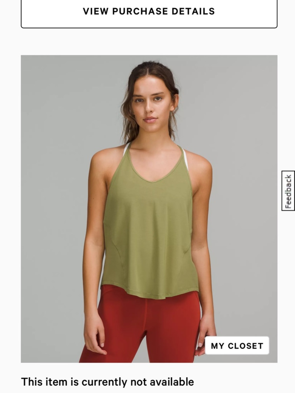 Olive Green Women's flowy Racerback Tank Top